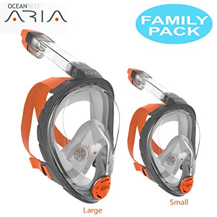 Ocean Reef Aria Full Face Snorkel Mask - FAMILY PACK (Includes Small and Large)