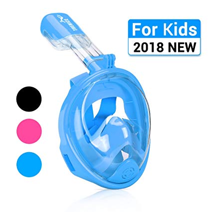 AiScrofa Snorkel Mask, 180° Panoramic Full Face Design with Larger Viewing Area - Easier Breathing, for Both Kids and Adult