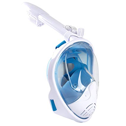 KE&KE Underwater Snorkel Mask Full Face, Foldable Diving Mask With 180 Panoramic View And Detachable Camera Mount, Scuba Mask Esaybreath, With Anti-Fog And Anti-Leak For Adults & Kids