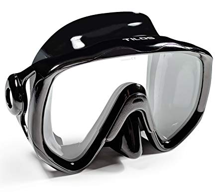 Tilos Titanica, Single Lens Oversize Mask for Scuba and Snorkeling, Adult and Junior Size Available