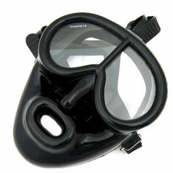 Full Face Black Rubber Dive Mask - Scuba Diving Mask