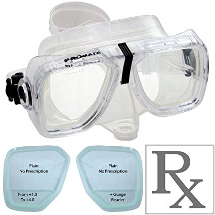 BiFocal Gauge Reading Scuba Dive Snorkeling Purge Mask Prescription Lenses