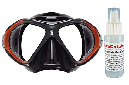 ScubaPro Spectra Mini 2 Window Scuba Diving Mask, Bronze/Black w/ 2oz Defog Spray