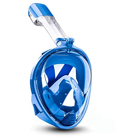 Vemupohal Snorkel Mask Full Face 180°Panoramic Diving Mask Easybreath Free Breathing Anti-fog Anti-leak for Adult Youth Kids See More with a Larger Viewing Area