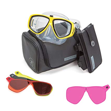 XS Scuba Switch Mask Kit Includes Lens Filters, Mask Bag and Caddy and Bonus Magenta Filter