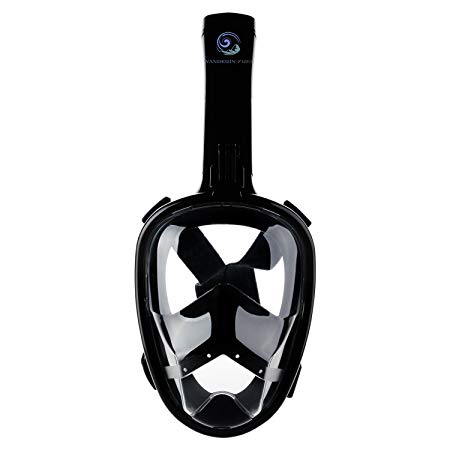 Wanderin Free Panoramic 180° view snorkel mask with full face anti-fog, anti-leak, easy breathe design for Adults and Child