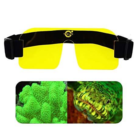 Tonelife Fluoro Diving Flashlight Kit Yellow Fluorescence Filter Underwater Fluoro Mask Diving Filter Nightsea Mask Filter Yellow Barrier Filter for Underwater Dive Video Photography