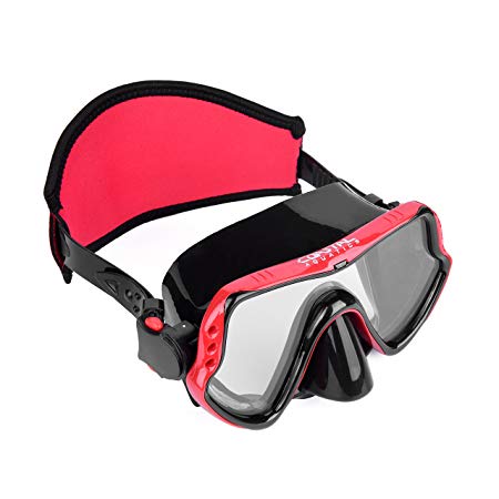 Coastal Aquatics Adult Snorkel Mask - Diving Mask - Scuba Mask - Anti-Fog Lens - Tempered Glass - Neoprene Strap Cover